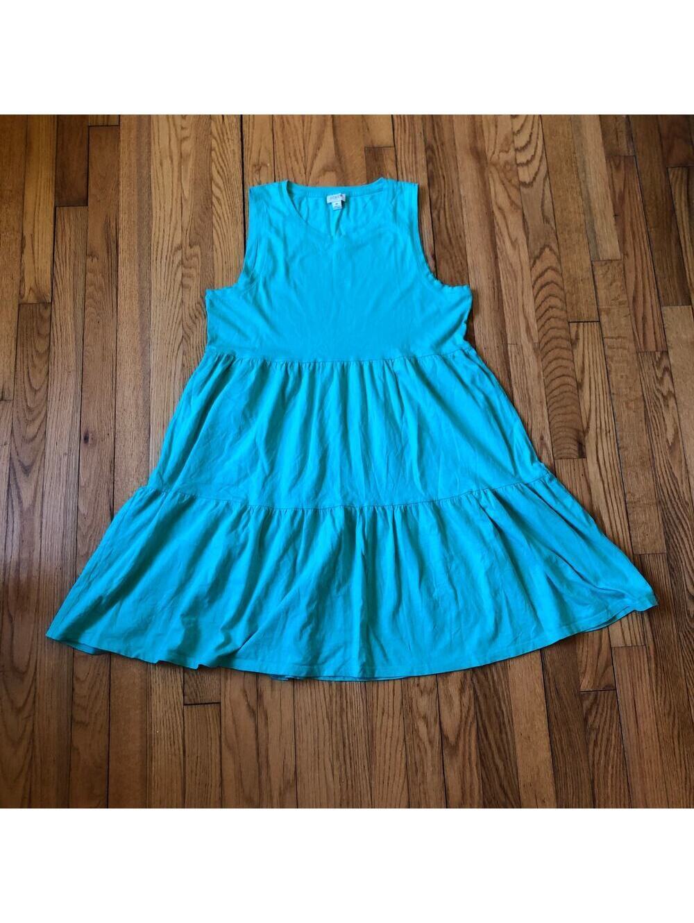 J.Crew EUC Women's Green Aqua Knit Sleeveless Dress Size M